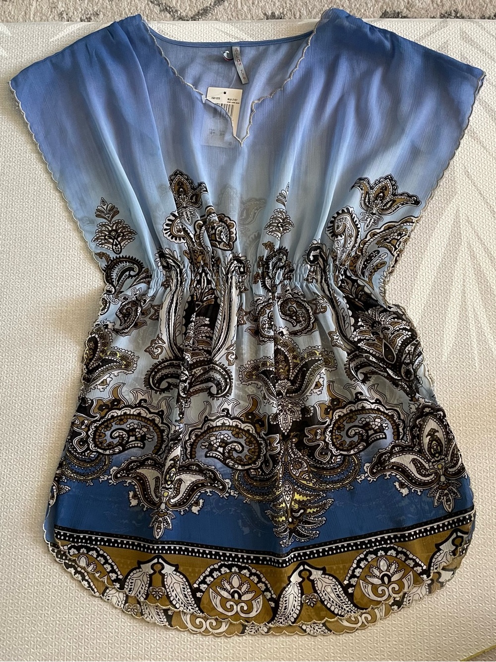 Women’s Blue Paisley Blouse - size small